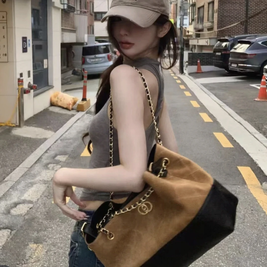 新款25A麂皮Hobo大容量慵懒风手提包轻奢时尚单肩斜跨包通勤女包