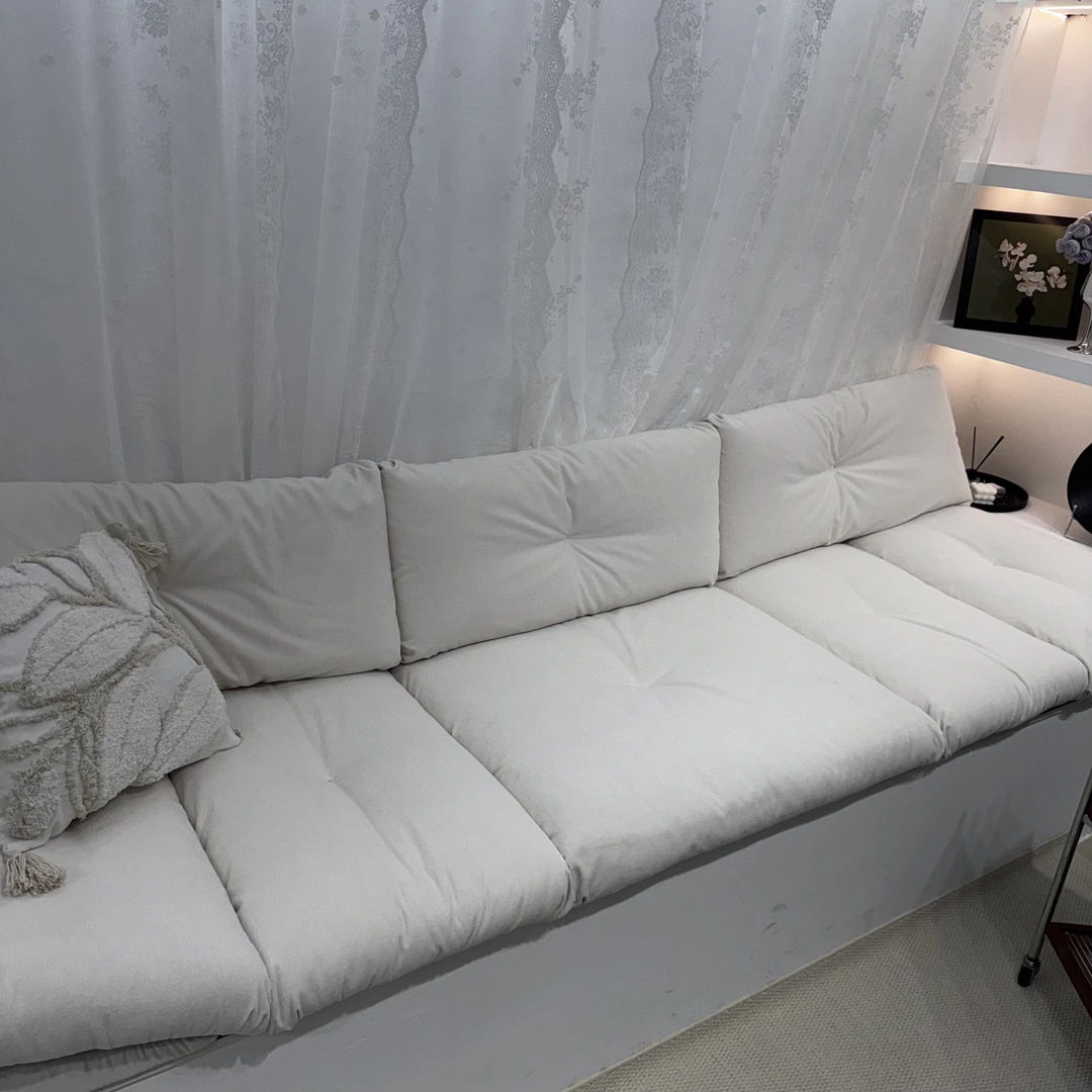 奶油风云朵飘窗沙发客厅直排布艺沙发防猫抓布科技布简约网红沙发