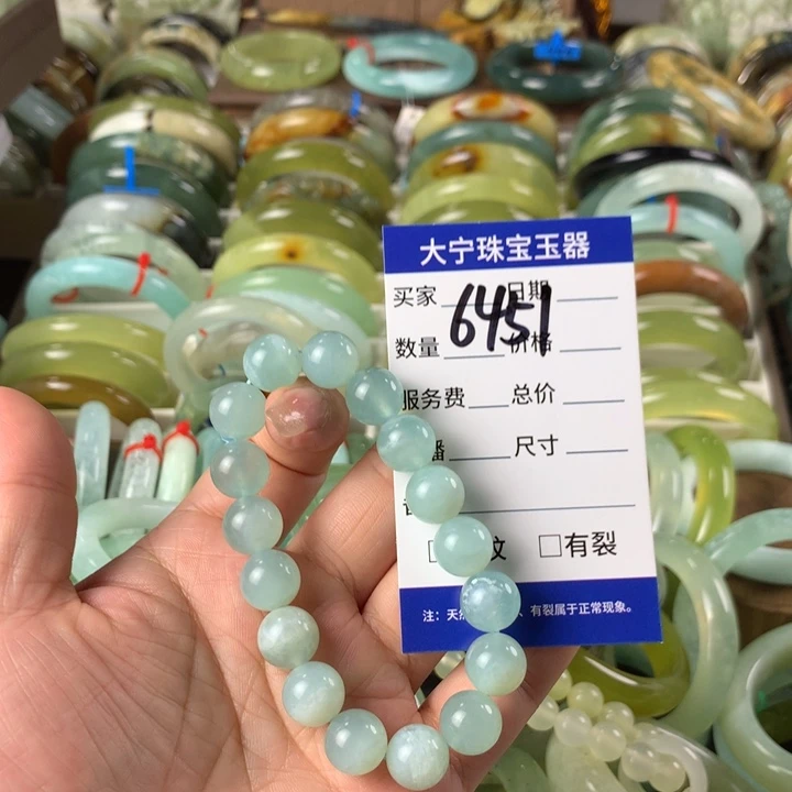 未镶嵌蛇纹石玉手链6451