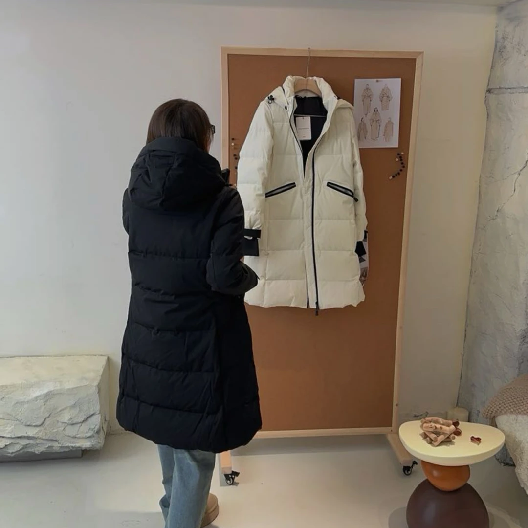 XULI'S EPOCH极光撞色边戴帽长款羽绒服·Q033·发回来拉黑