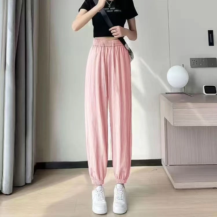 1755 爆款好质量休闲束脚裤女夏季高腰显瘦宽松慵懒卫裤