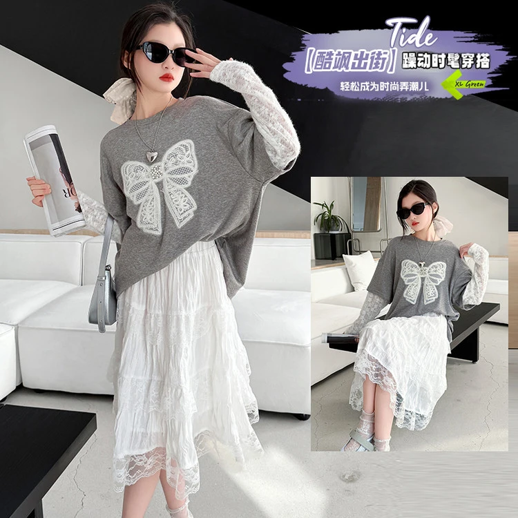 女童半身裙套装2025新款大童春装时髦洋气小香风两件套裙儿童春季