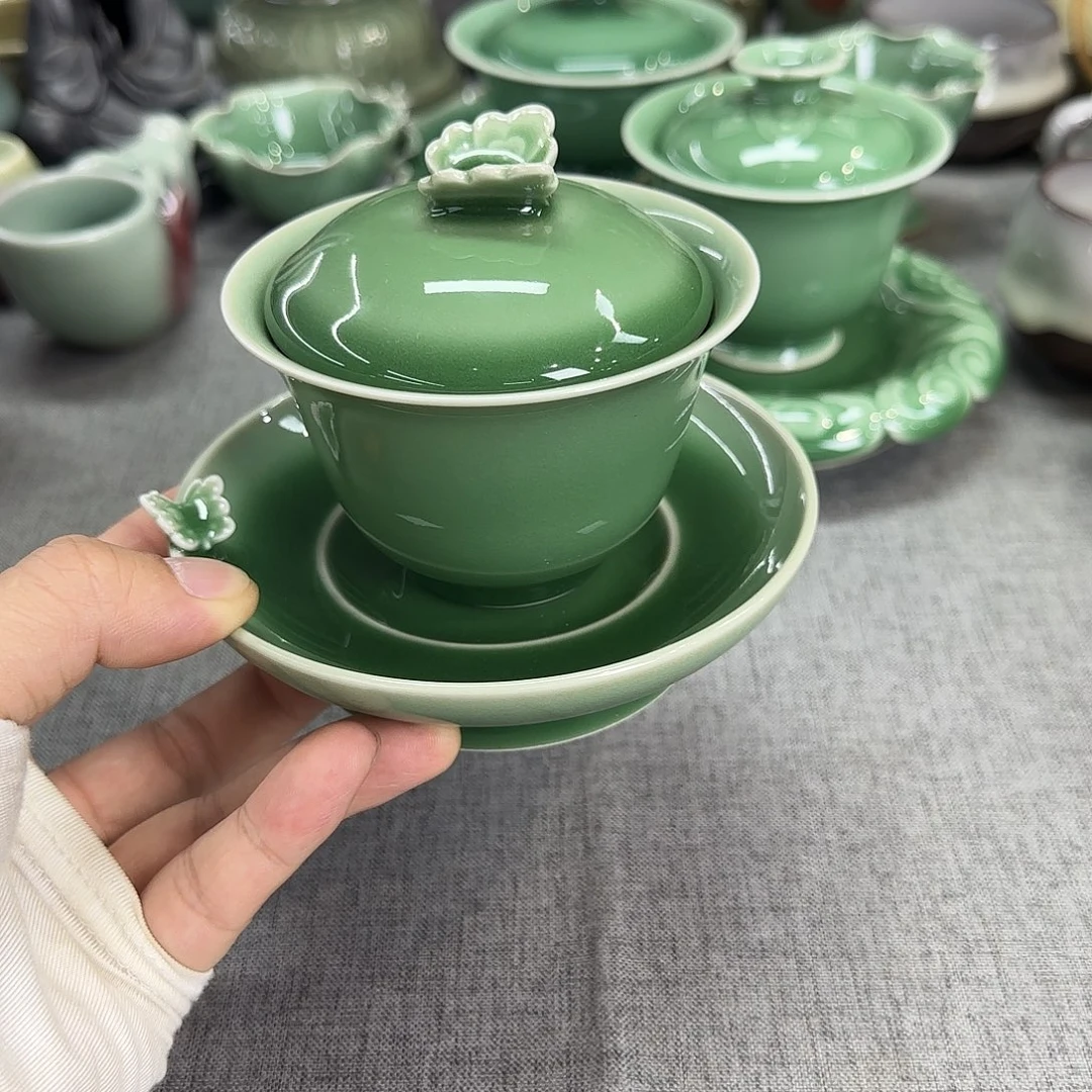 张莹颖老师【蝶儿飞】手工盖碗