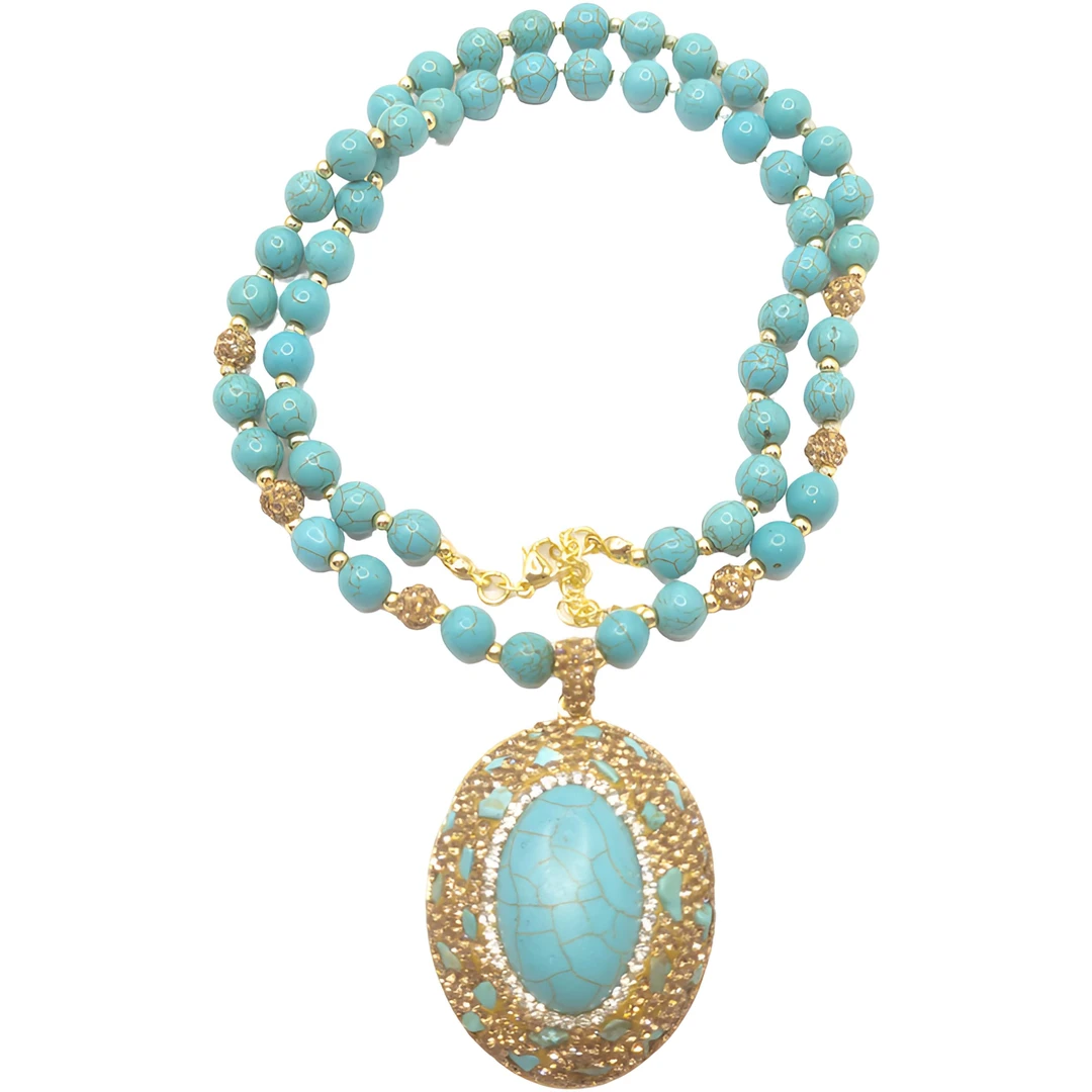 -蓝美人大蛋面吊坠设计款XD58多样性发其一赠链子