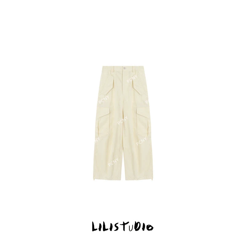 PCNY「空白记忆」不理理夏季新款小众女装时尚百搭抽绳休闲工装裤