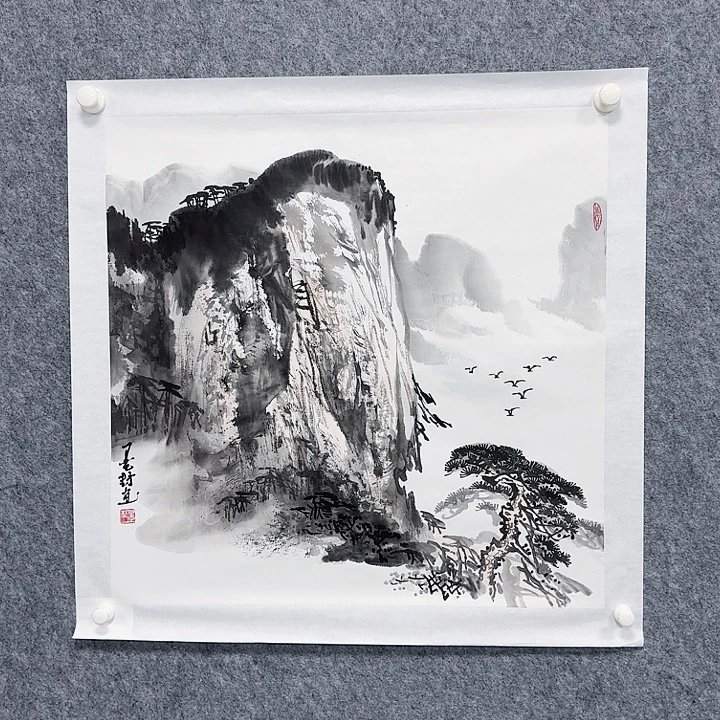 江***风国画山水绘画作品