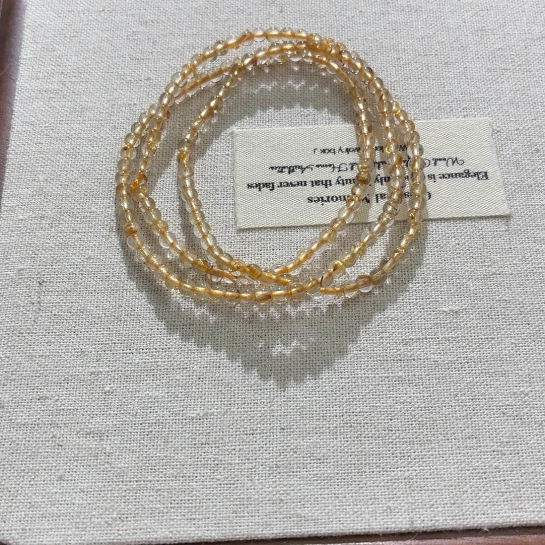 银S925镶嵌手链烟晶金发晶