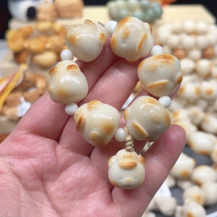 菩提根/象牙果手串猪猪头2-11-3