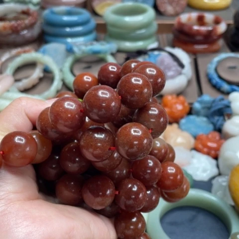 合金石英质玉（黄龙玉）手链万**心