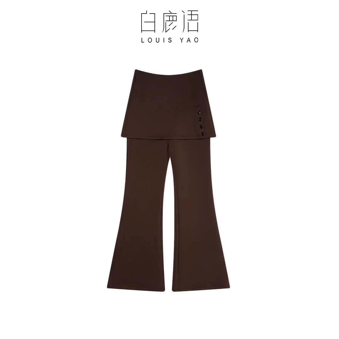 DY【商场同款新品】白鹿语百搭显瘦假两件喇叭裤休闲裤（播）BX20480