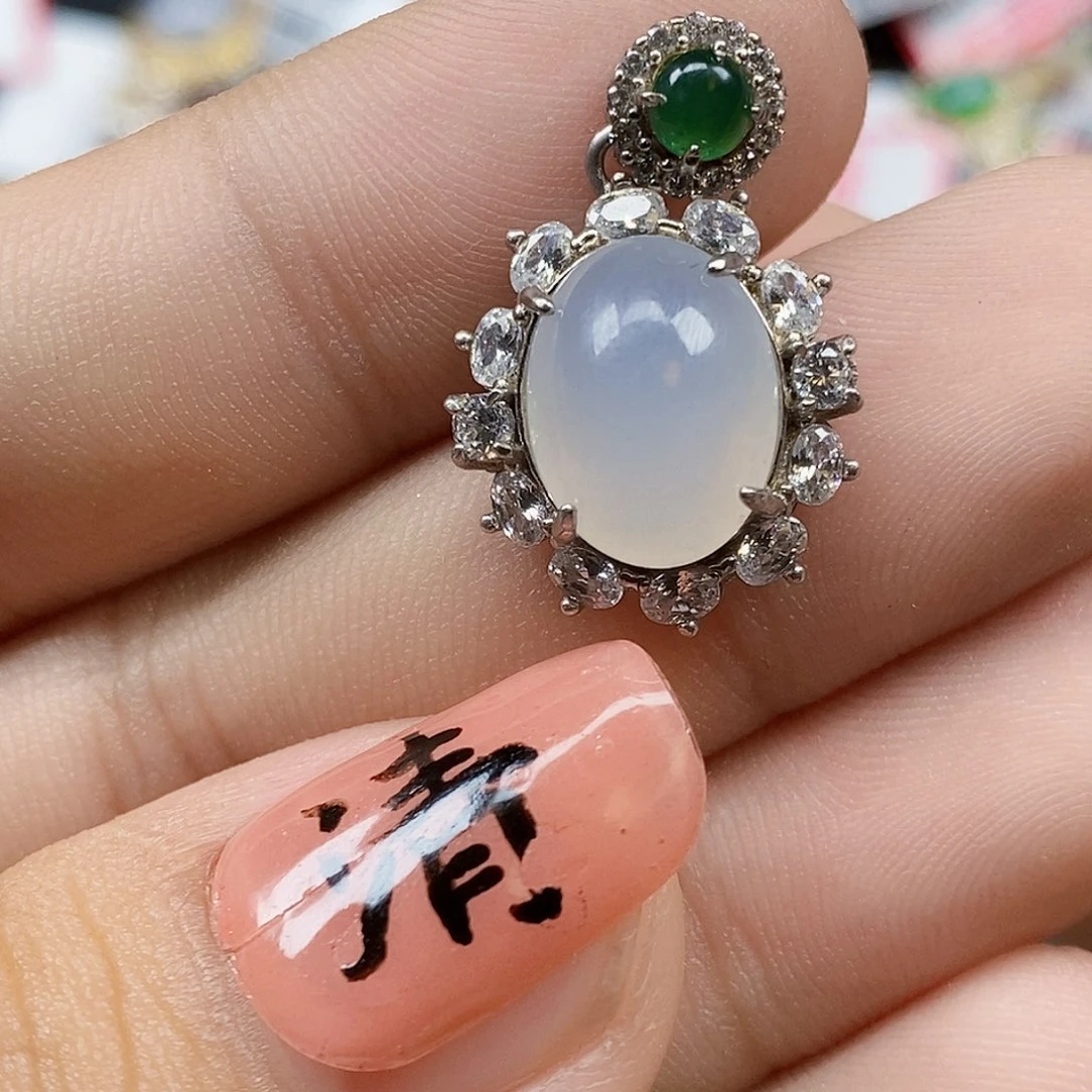 翡翠银S925镶嵌戒指