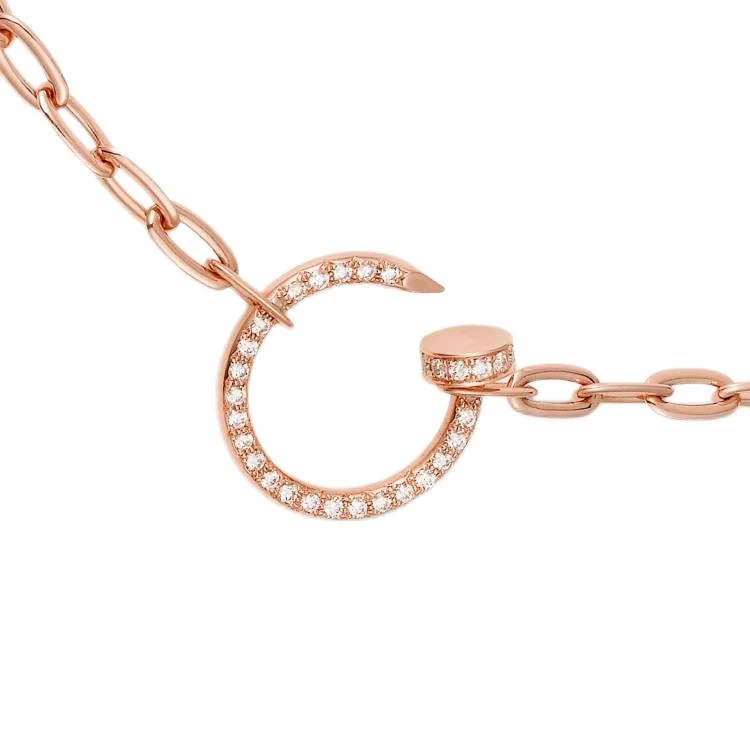 未使用 Cartier/卡地亚 JUSTE UN CLOU系列 玫瑰金满钻钉子项链