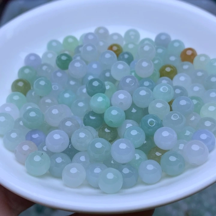 翡翠散珠卡6.8冰珠子14个（手链拍两单）