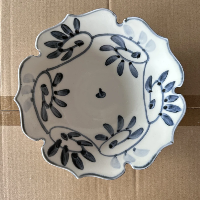 日本进口古代唐草 轮花7.0花边盘