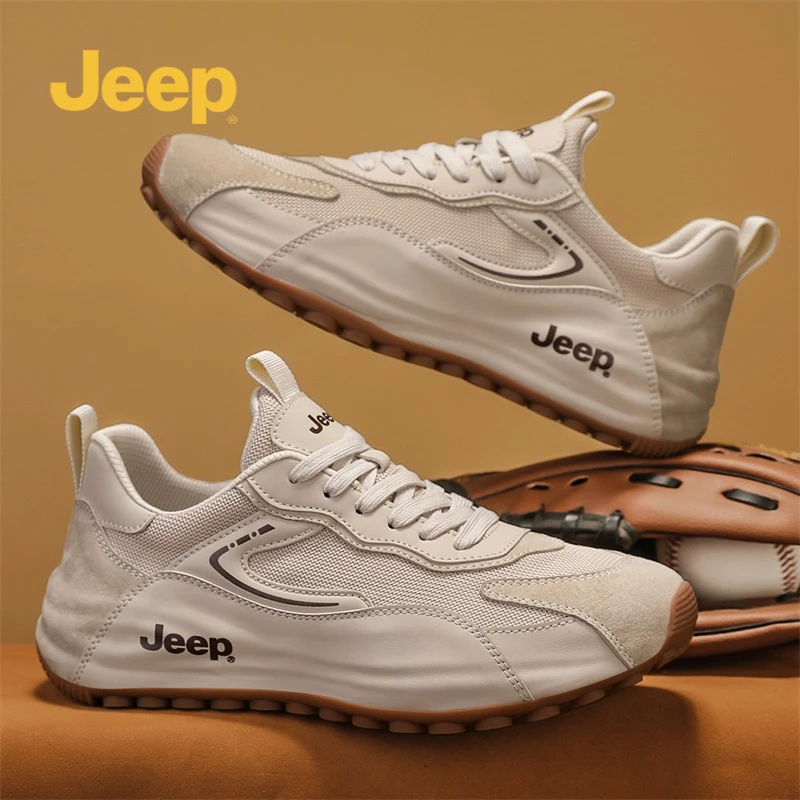 JEEP吉普真皮阿甘男鞋2025冬季新款厚底防滑休闲运动徒步鞋男式鞋