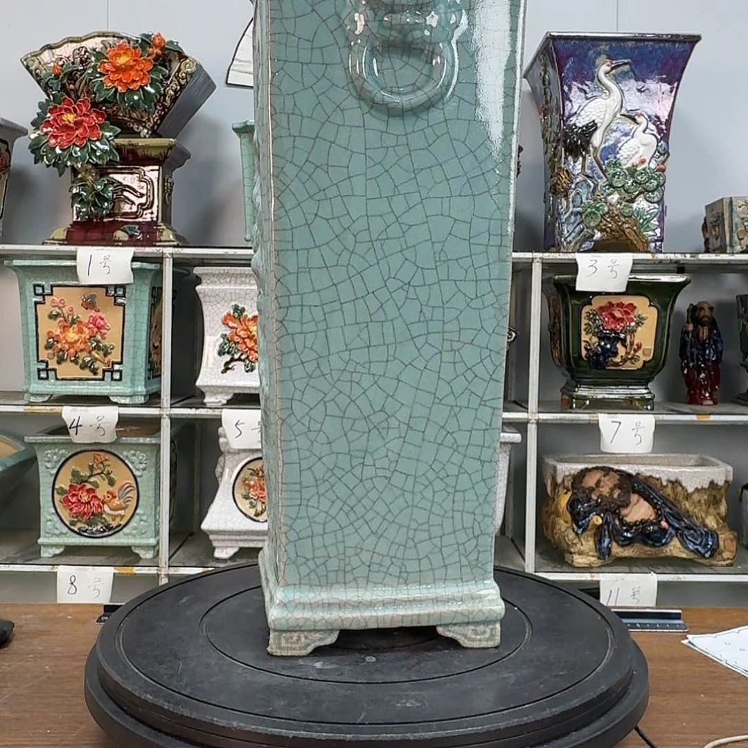 红陶青**品石湾盆210