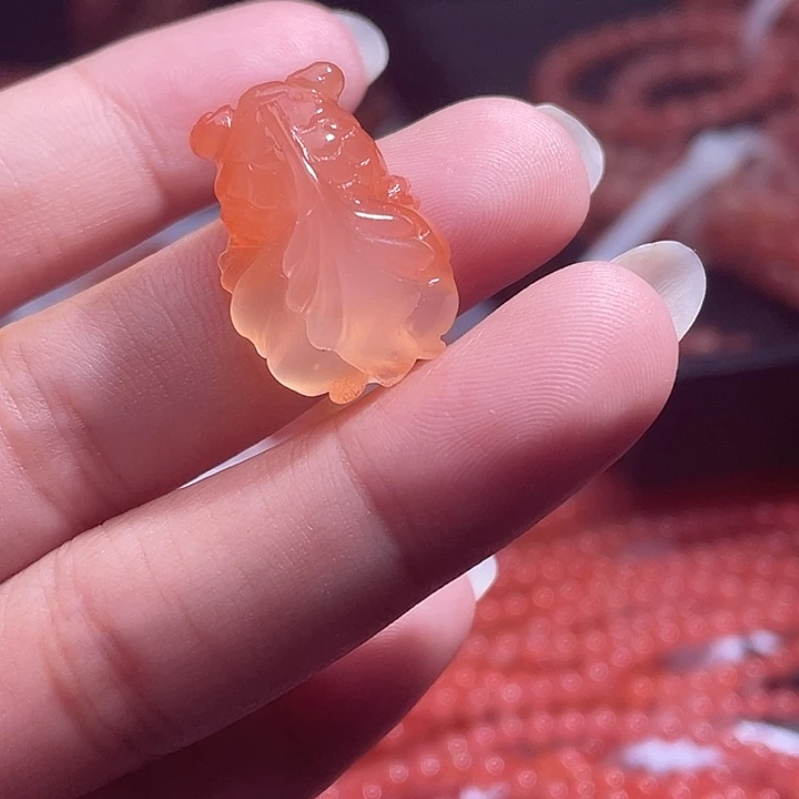 南红玛瑙合金珠宝半成品金鱼打孔备注316