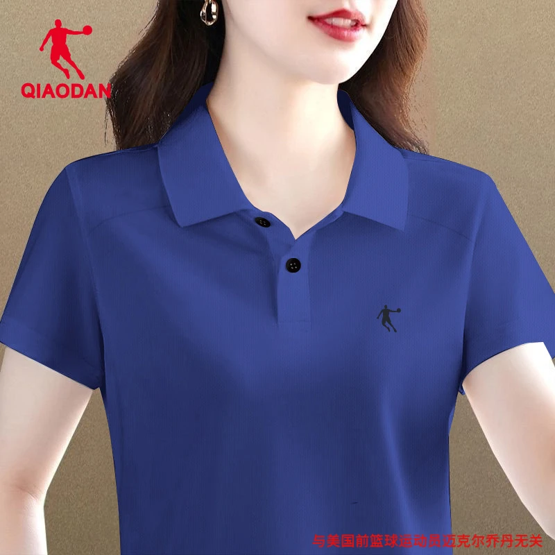 乔丹短袖T恤女夏季新款冰丝速干POLO衫翻领休闲健身运动上衣女士
