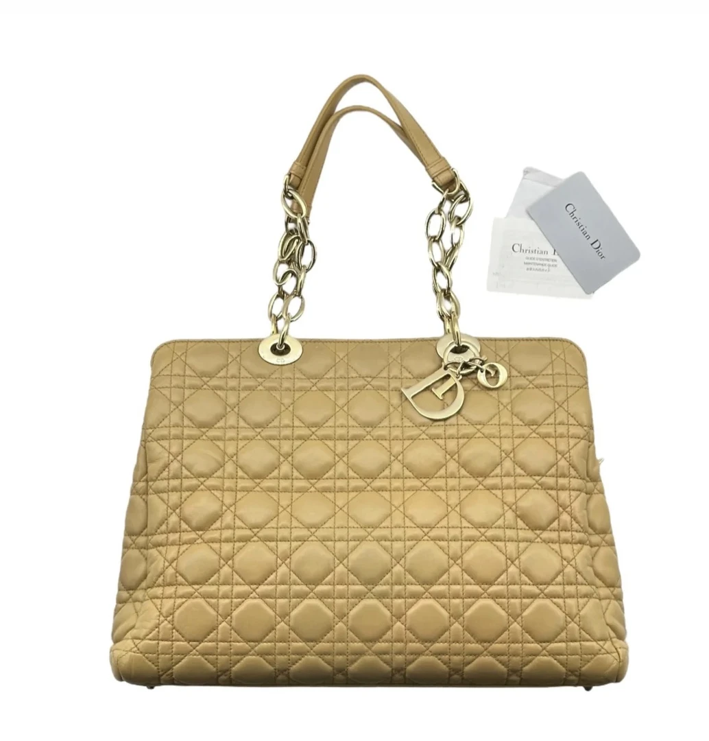 95新 DIOR/迪奥 Dior 迪奥奶茶色戴妃托特包/9685392