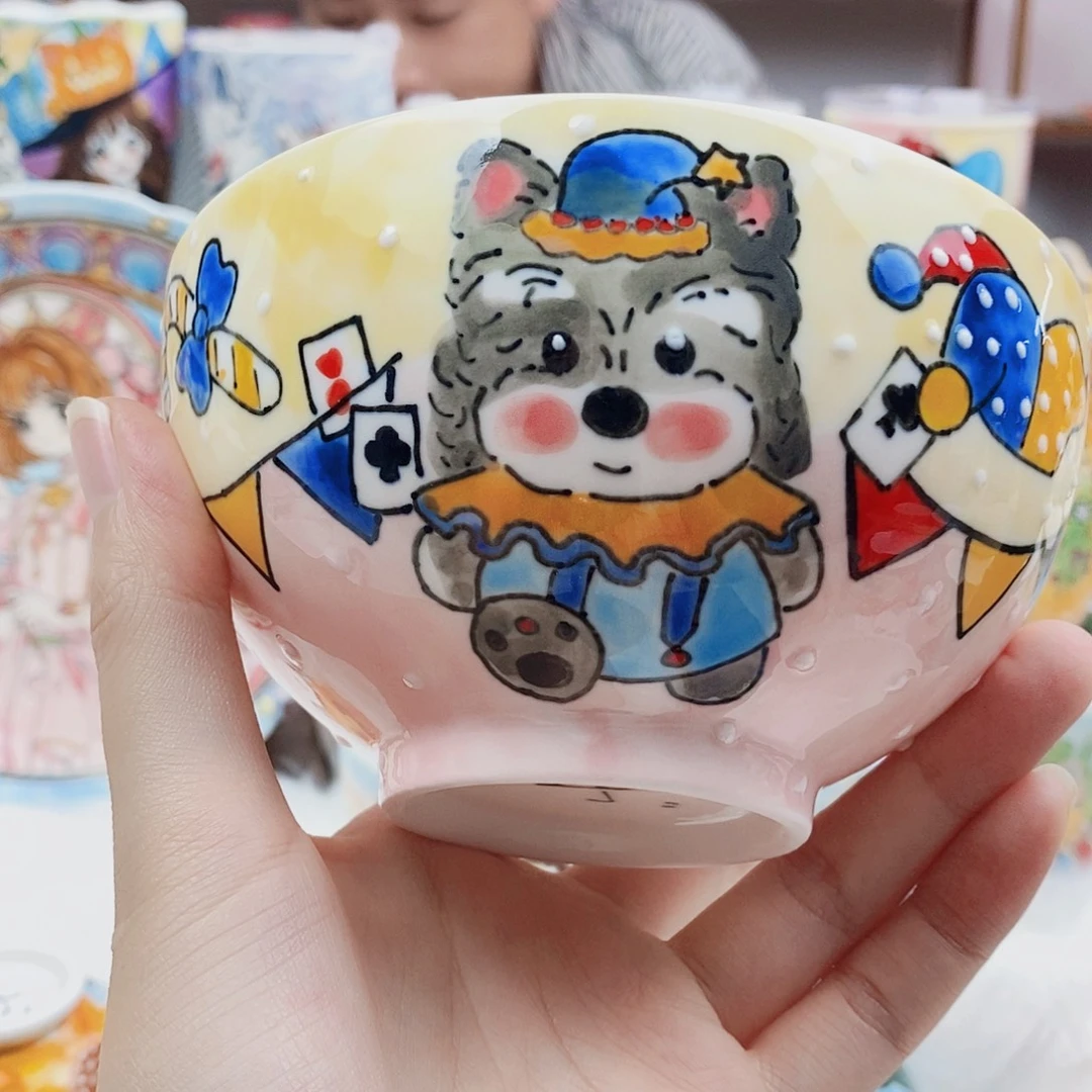 瓷片董董文创手绘陶瓷