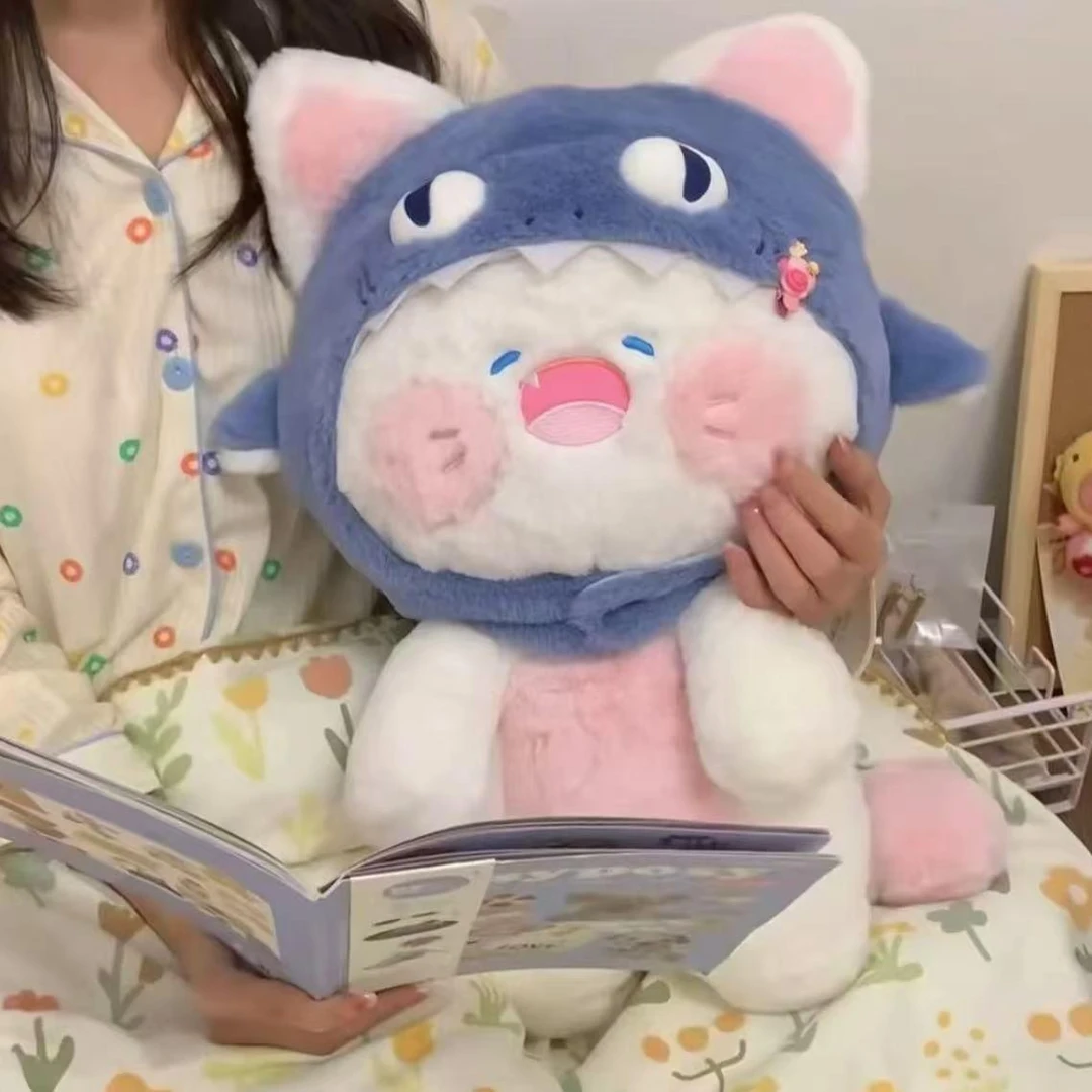 创意鲨猫玩偶毛绒玩具可爱公仔布娃娃女生睡觉抱枕节日送女孩礼物