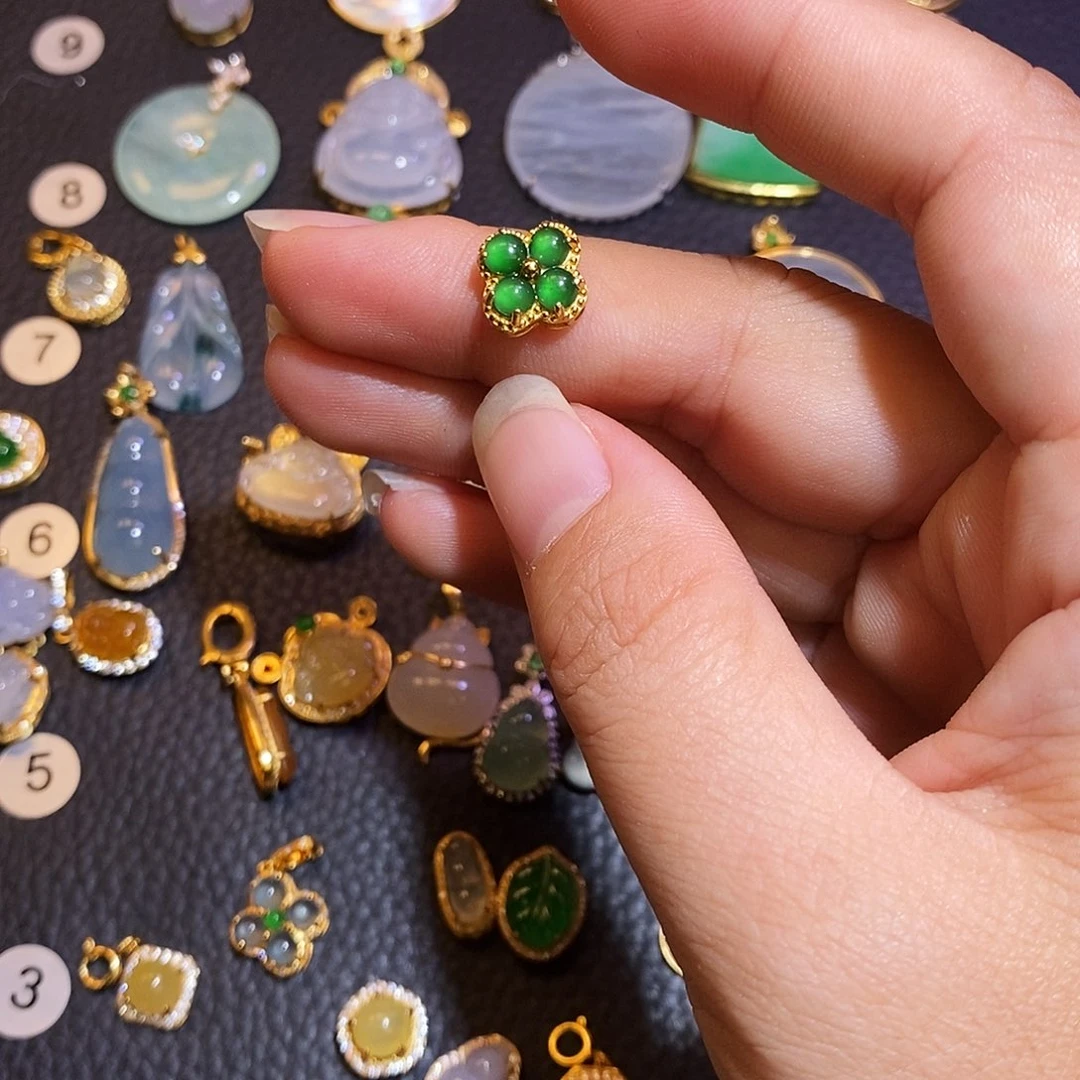 翡翠银S925镶嵌颈饰