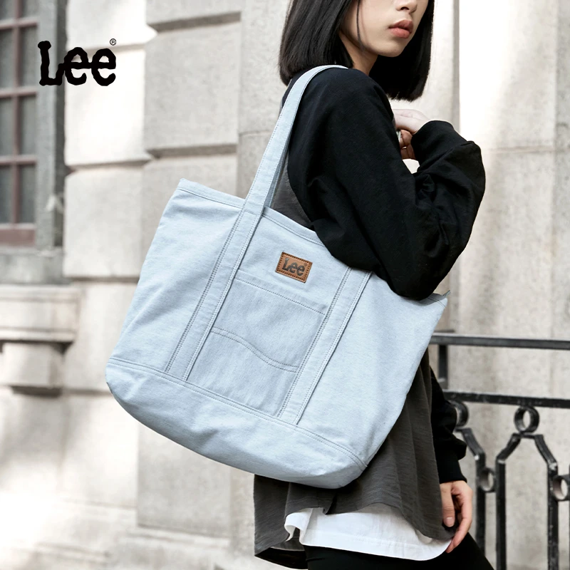 Lee托特包女包牛仔手提包大容量帆布包时尚户外休闲单肩包腋下包