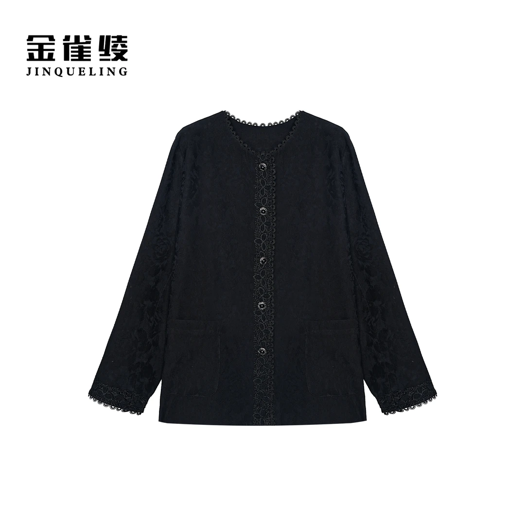 金雀绫【夜芙蓉】新中式设计款蕾丝工艺加宽加大外套SZA3TY576