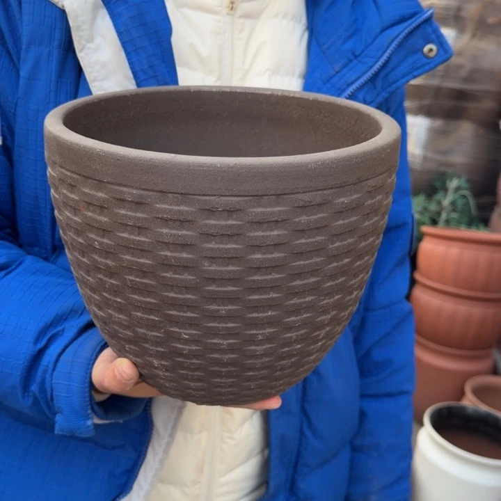 紫砂花盆口24高20宜兴紫砂