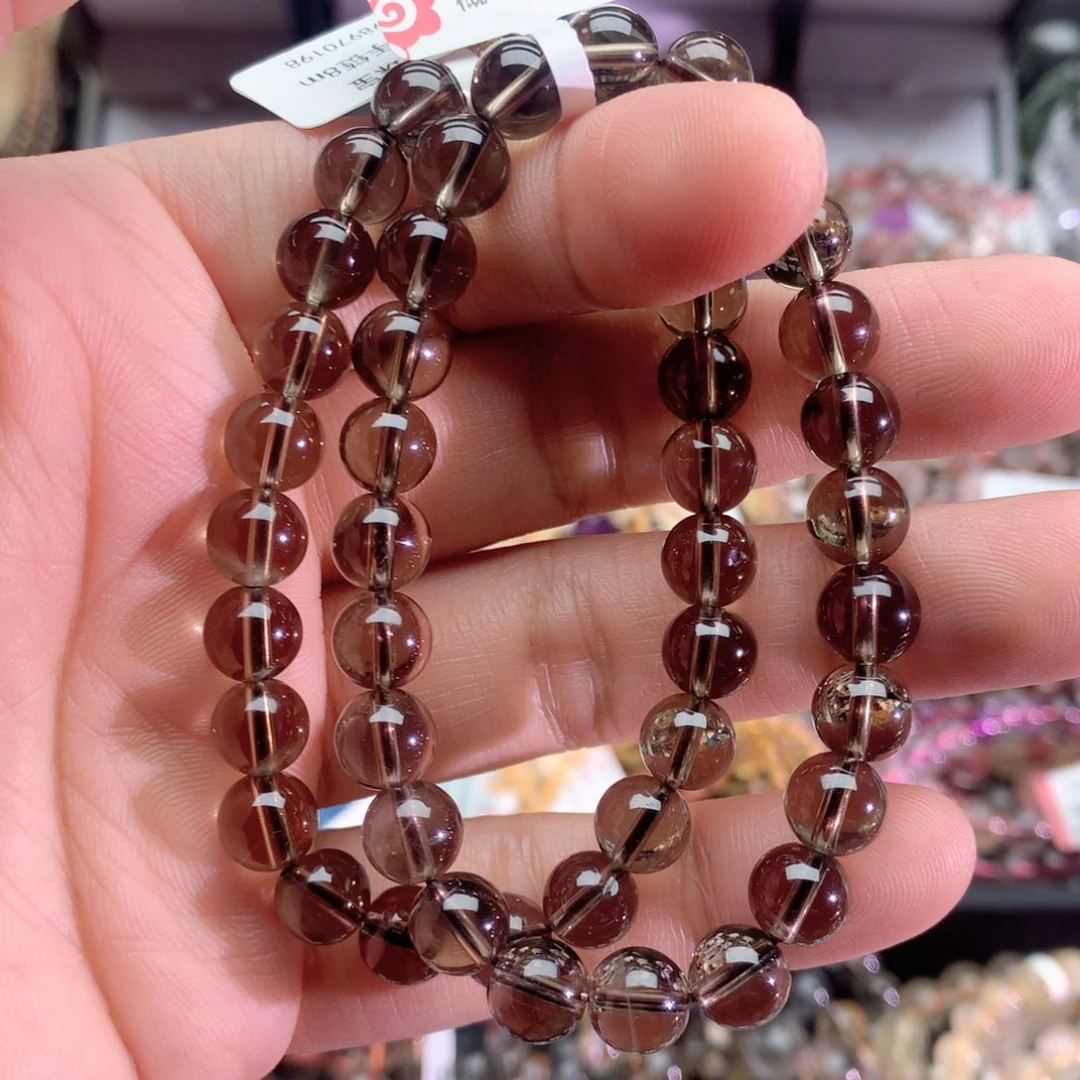 烟晶手链未镶嵌茶晶8