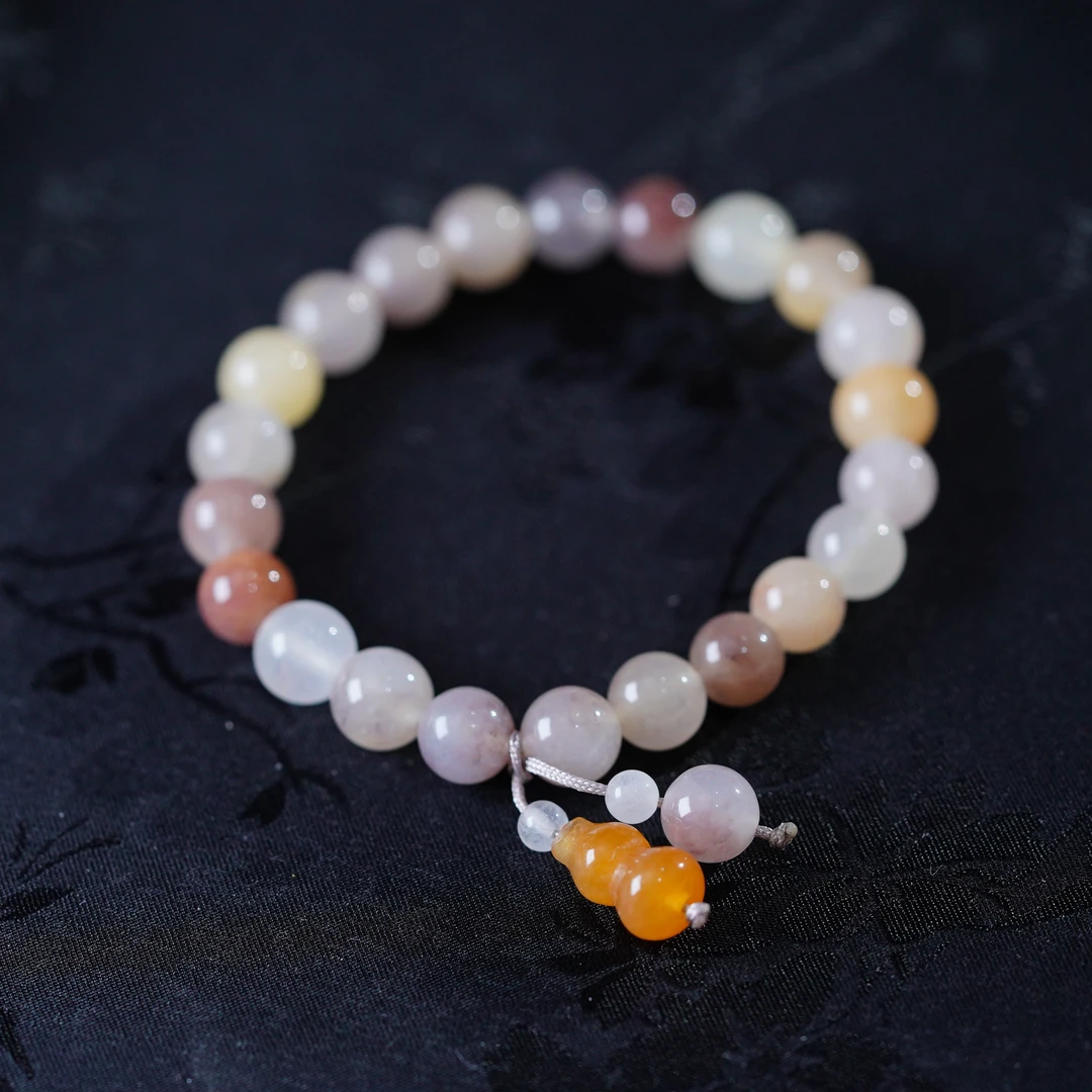 【小池专属 】金丝玉紫罗兰圆珠配葫芦多宝手链 8mm XCC0001