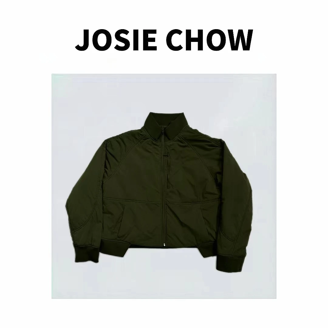 JOSIE CHOW【军绿】秋冬户外防风短款飞行棉服外套。LL614084