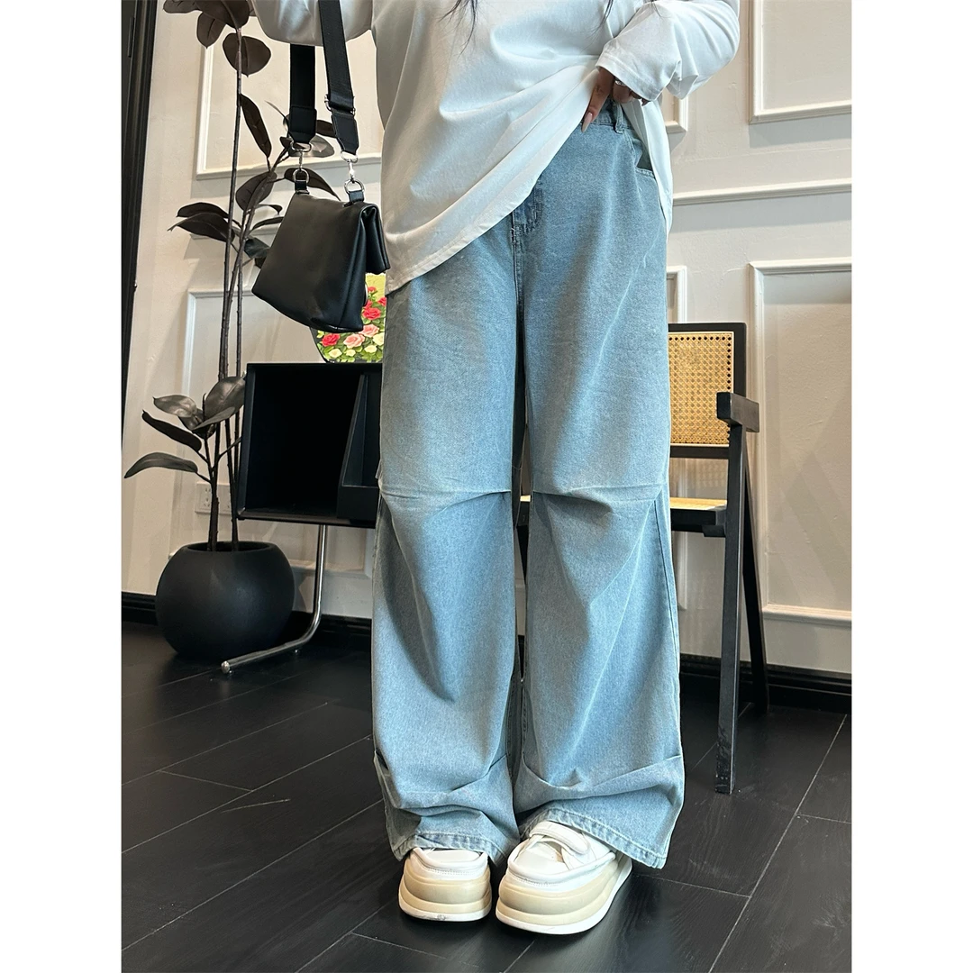 断码捡漏~大码女装秋季宽松花契200斤胖mm美式高街牛仔裤4331-H