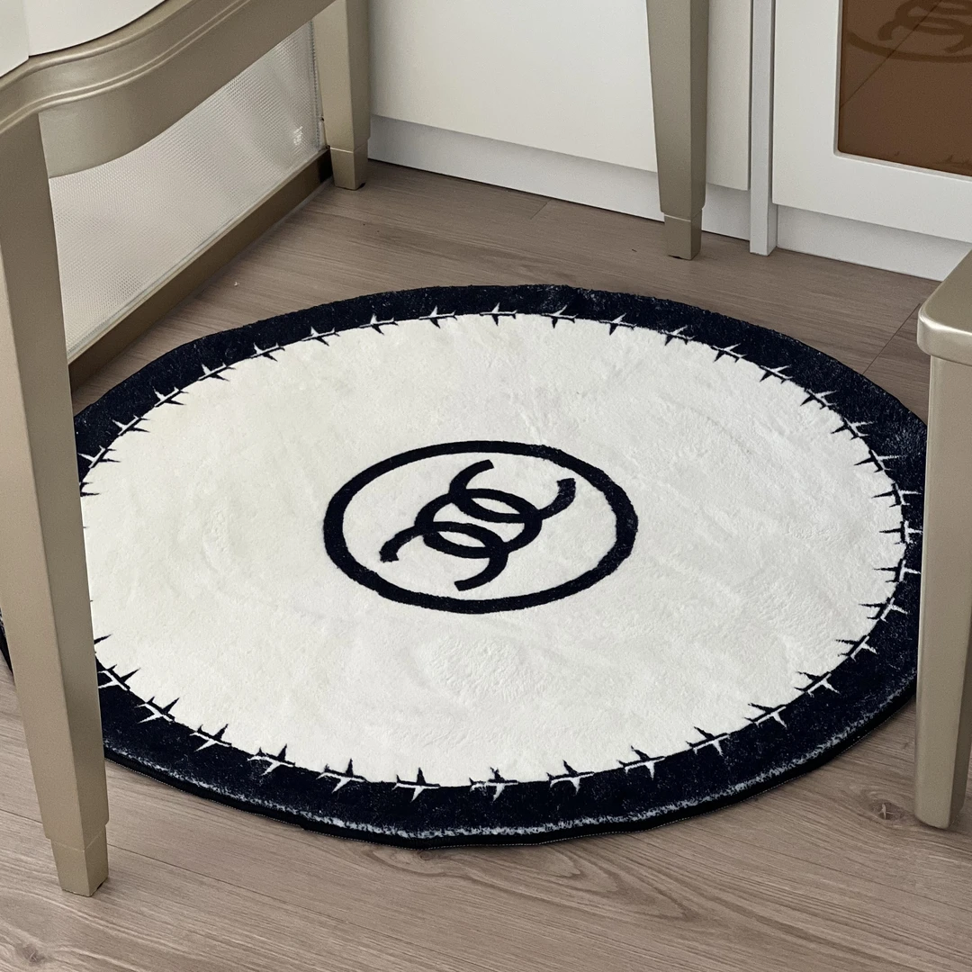 现代风仿羊绒圆形地毯地垫卧室衣帽间客厅圆毯床边毯家用