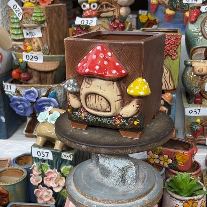 紫砂花盆粗陶材质多肉花盆