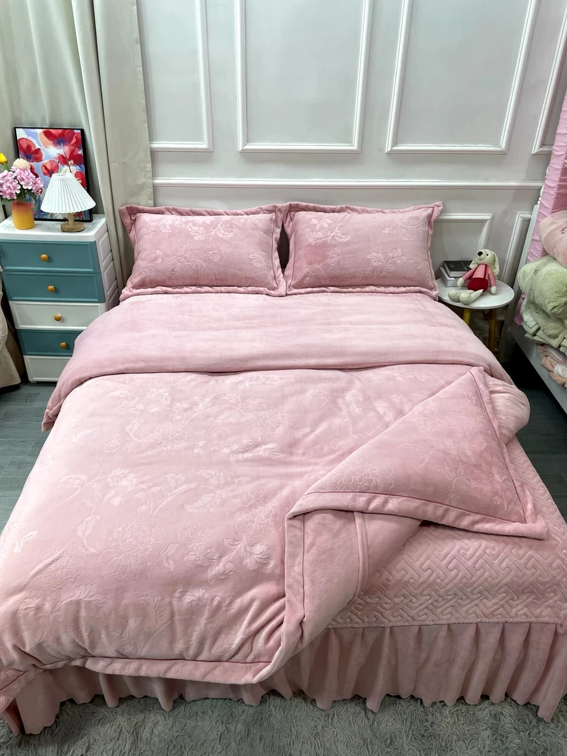 手感超软11斤加厚有机氧绒床盖款四件套保暖亲肤抗寒防静电不掉毛