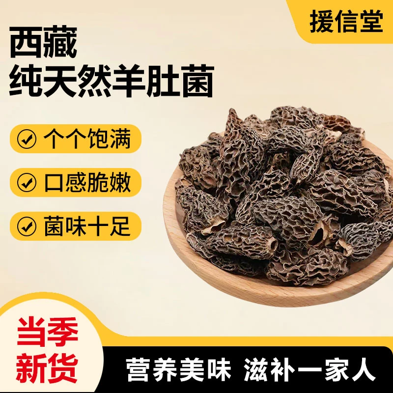 西藏山货散装羊肚菌新鲜美味营养丰富