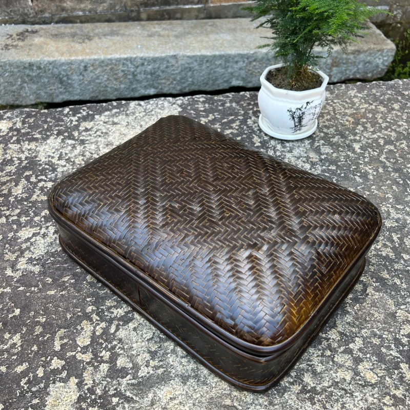 HZ010（方庭）手工特色黑色椭圆收纳盒