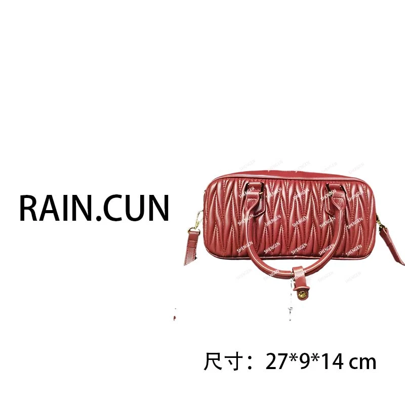 【南沙瑞熙】SKL-7201-安可拉红RAIN.CUN轻奢小众时尚女士包