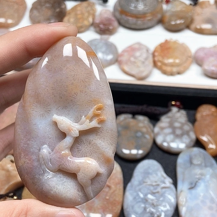 硅化珊瑚（珊瑚玉）未镶嵌颈饰