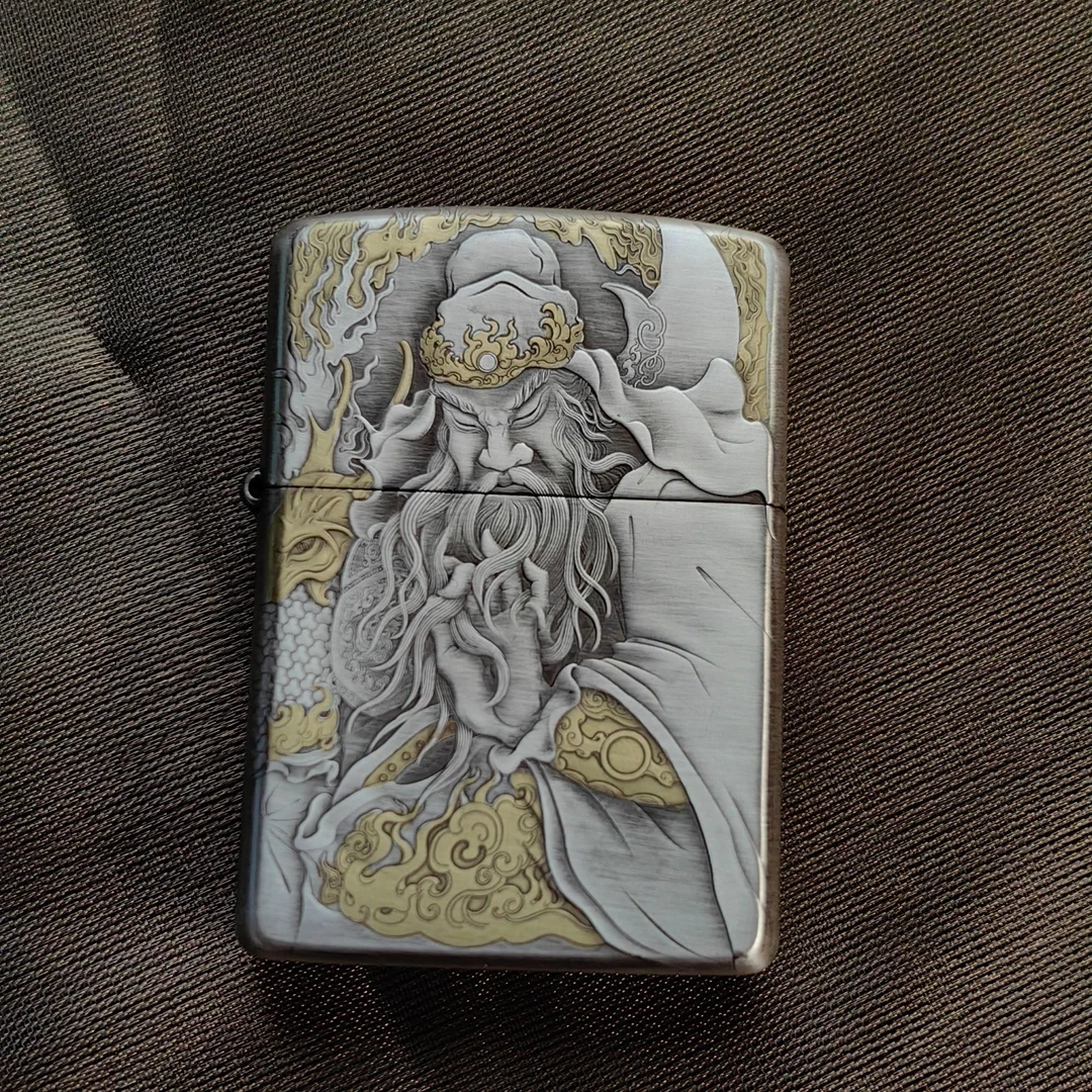 ZIPPO 打火机正品  168熏银镀金武财神 1279【大白专属】