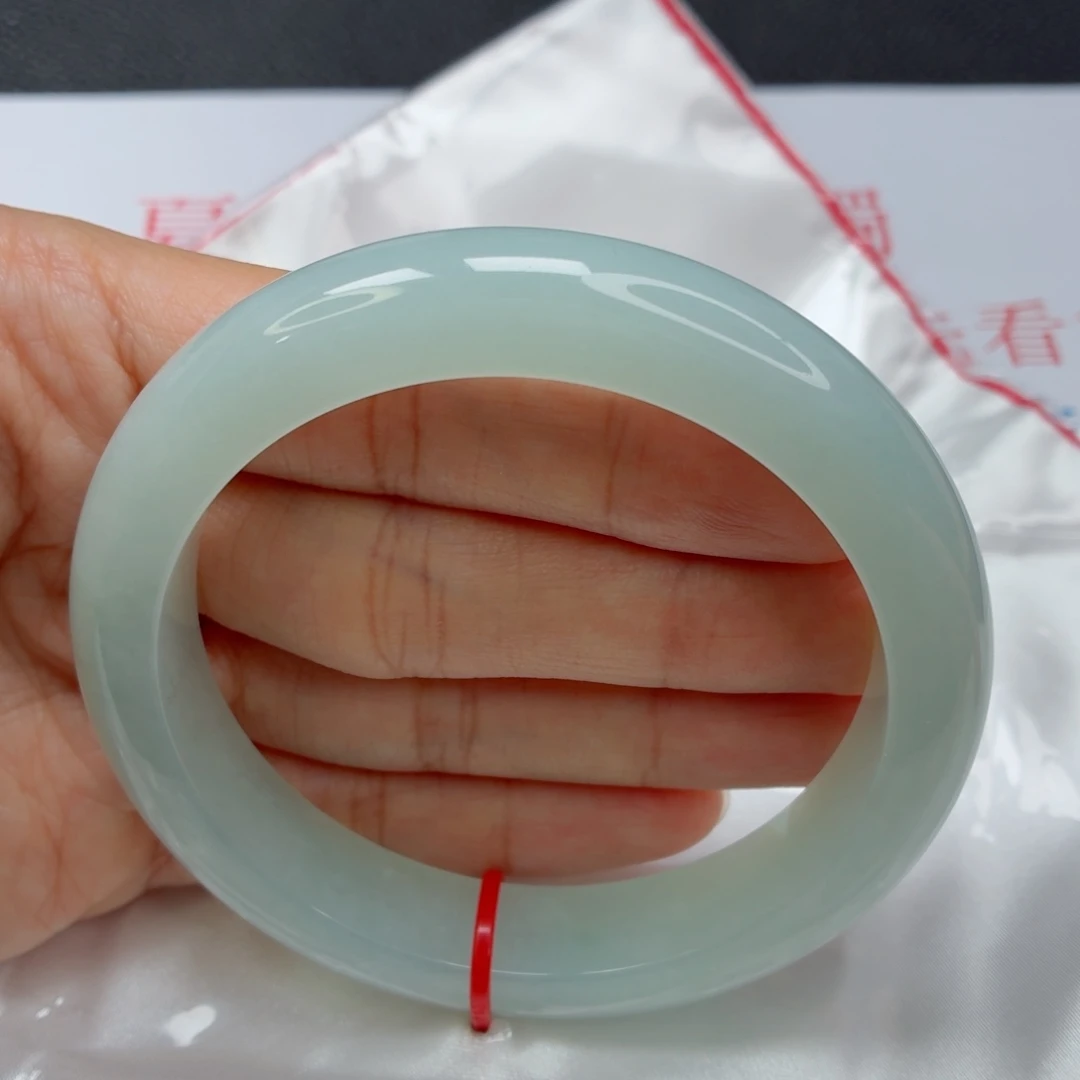 未镶嵌手镯翡翠老坑60圈冰川蓝起胶020