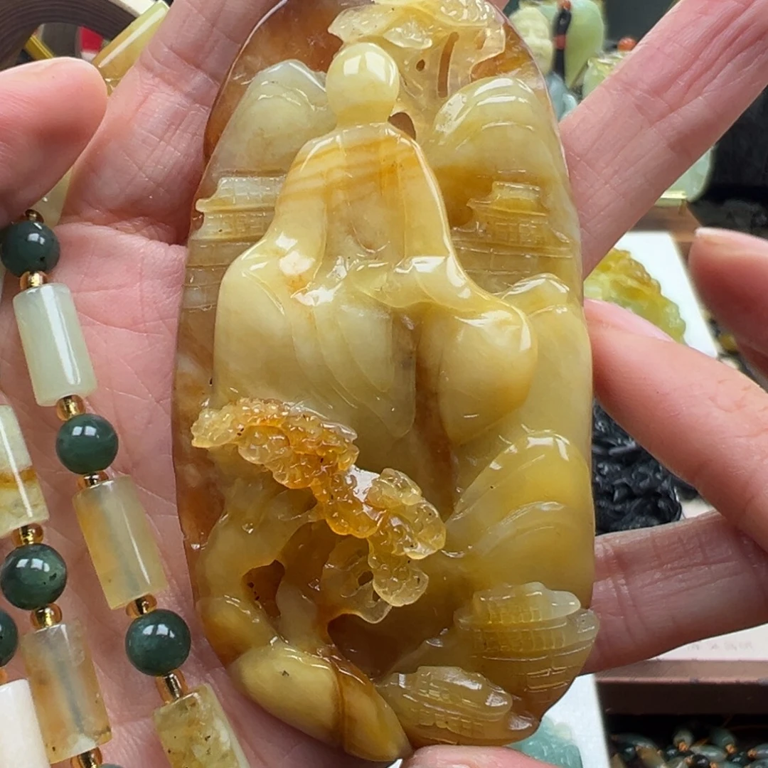 岫玉未镶嵌挂件挂件