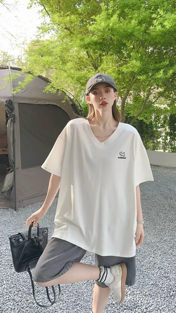 2025款重工小狗刺绣休闲宽松T恤