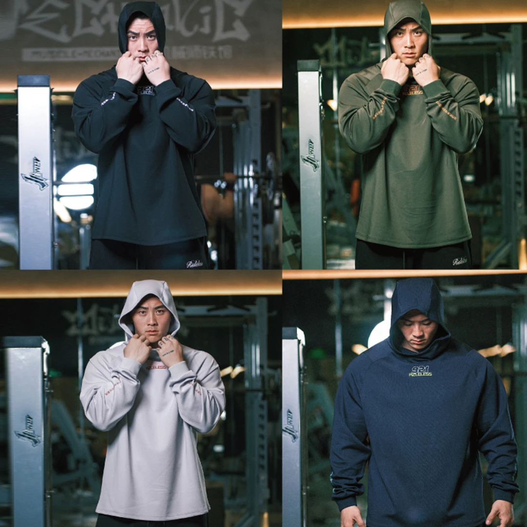 RULELESS 秋冬基础训练系列美式挺阔重磅速干高领带帽训练长袖