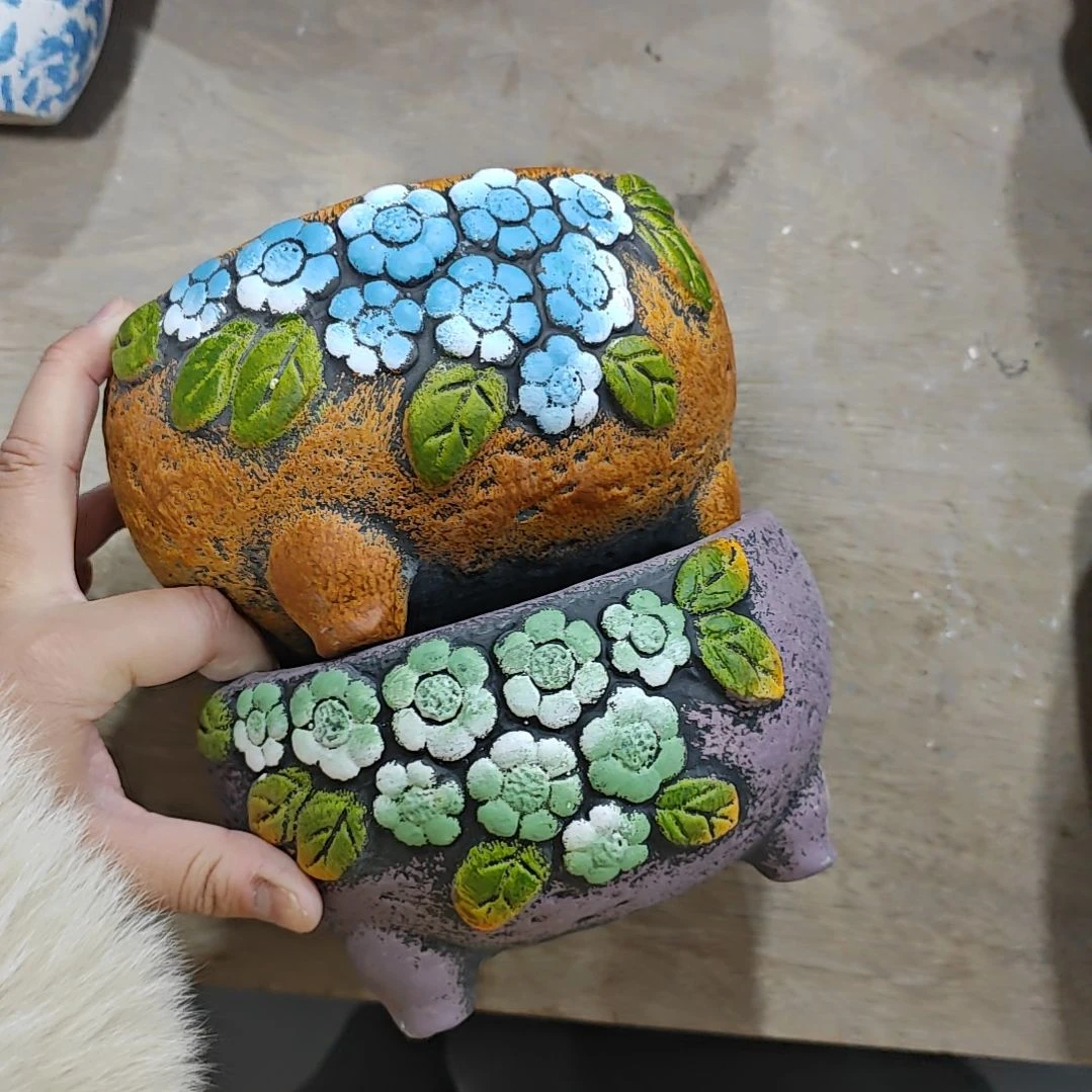 红陶吸水透气的白陶花盆凑满12发货