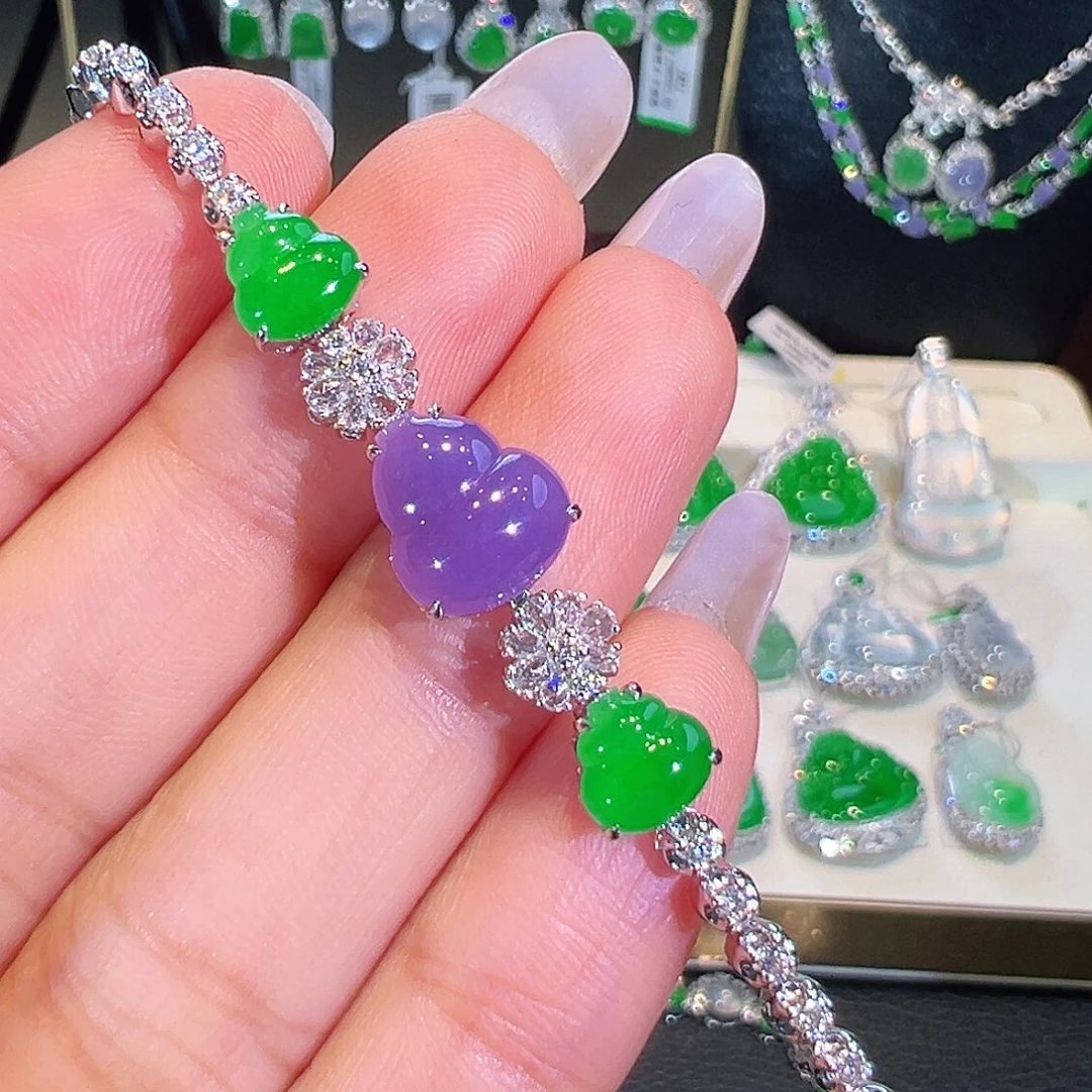 翡翠18K金镶嵌手链