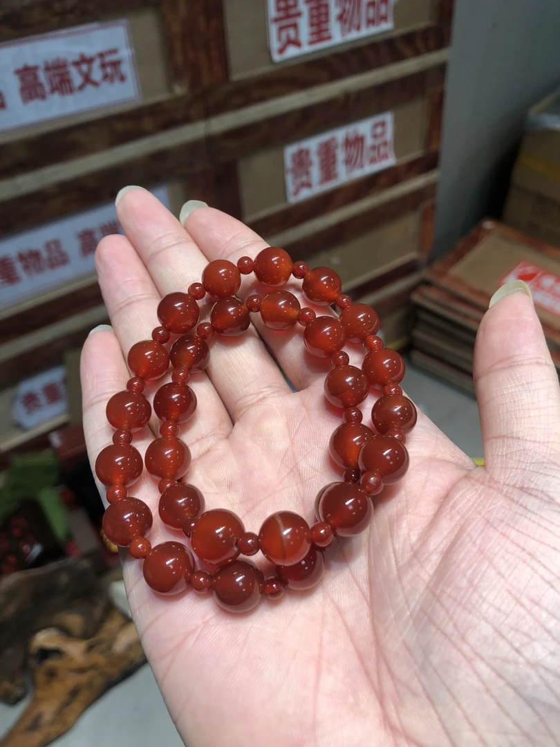 赵露思同款红玛瑙10mm双圈手串+福字礼盒SZH0882