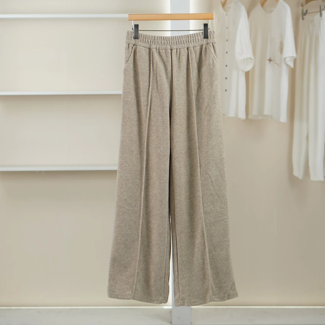 麦迪尚品【达】5121383 韩系松紧腰阔腿休闲裤春秋女装品牌折扣