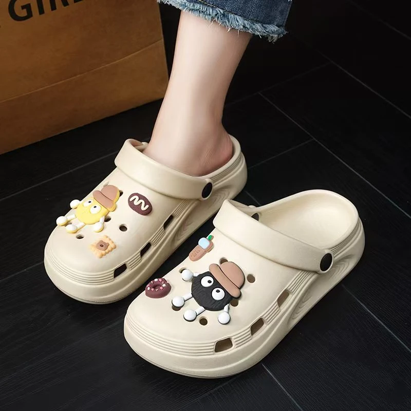 2025新款EVA踩屎感洞洞鞋女夏外穿防滑网红沙滩包头软底拖鞋